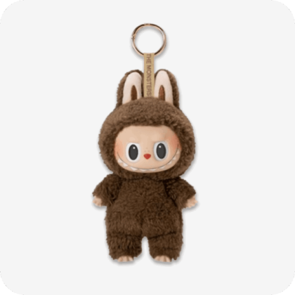 THE MONSTERS Series Labubu – Tasty Macarons Chestnut Cocoa Keychain
